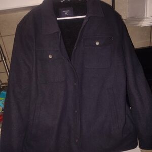 Dockers Men's Dark Blue Jacket with Buttoned Pockets